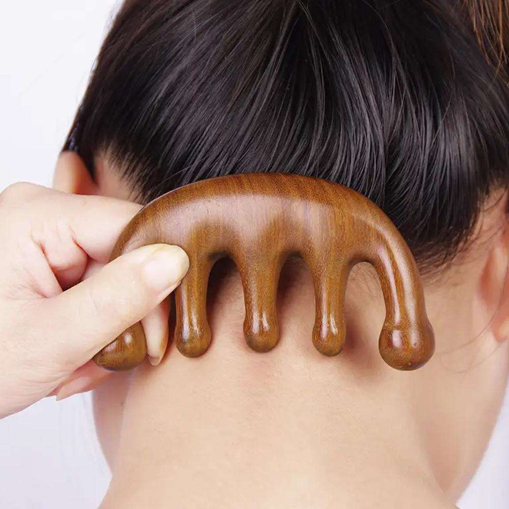 Wooden Massage Comb Face Scalp Gua Sha Massager Scraping