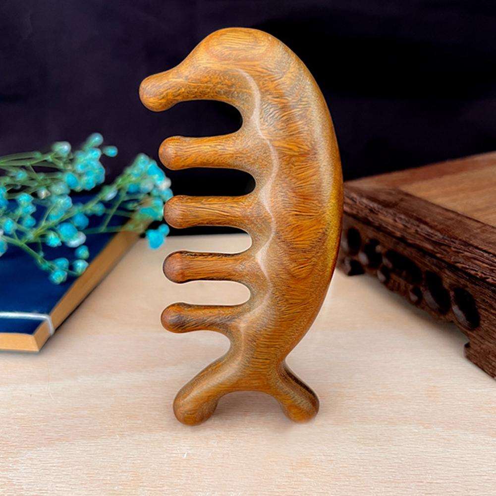 Wooden Massage Comb Face Scalp Gua Sha Massager Scraping