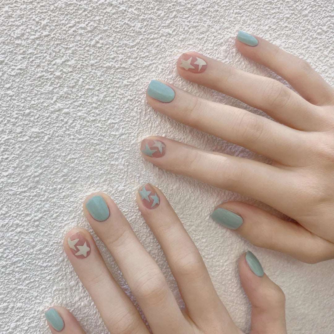 Short Press On Nails for Summer 24 Pcs