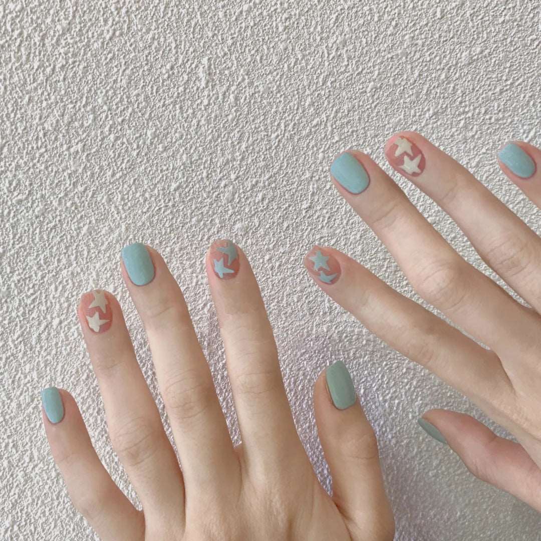 Short Press On Nails for Summer 24 Pcs