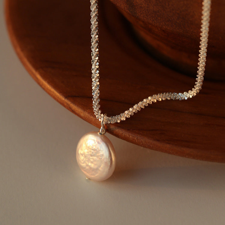 Baroque Pearl Pendent S925 Silver Sterling Necklace for Women