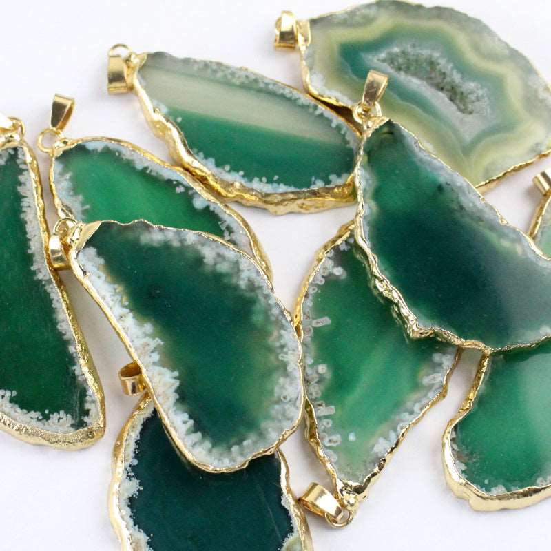 4 Pack of Natural Irregular Shape Crystal Pendants