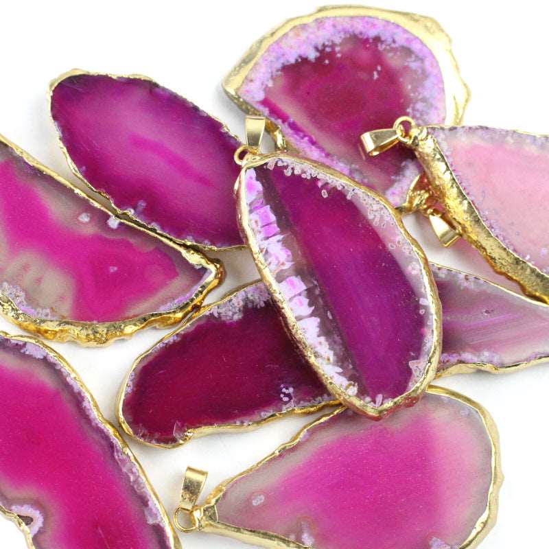 4 Pack of Natural Irregular Shape Crystal Pendants