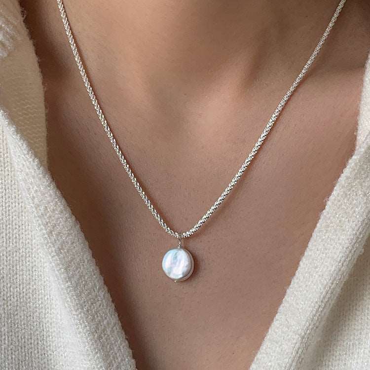 Baroque Pearl Pendent S925 Silver Sterling Necklace for Women