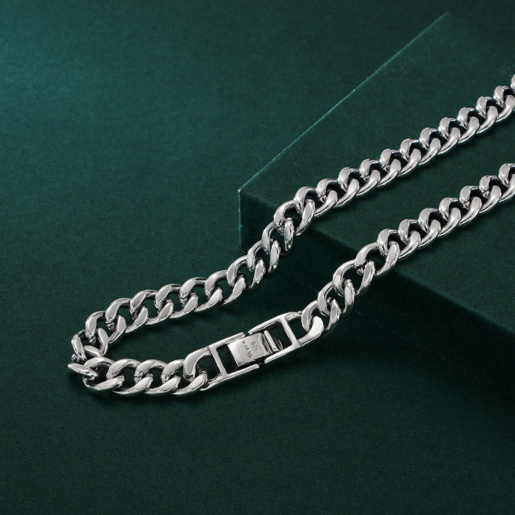 5mm Cuban Link Chain S925 Sterling Silver Necklace