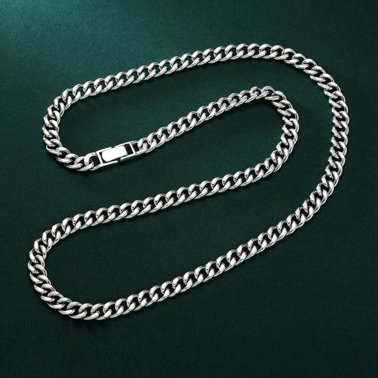 5mm Cuban Link Chain S925 Sterling Silver Necklace