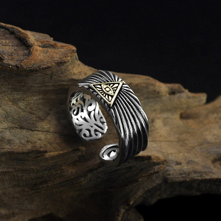 Handcrafted God Eye S925 Sterling Silver Ring