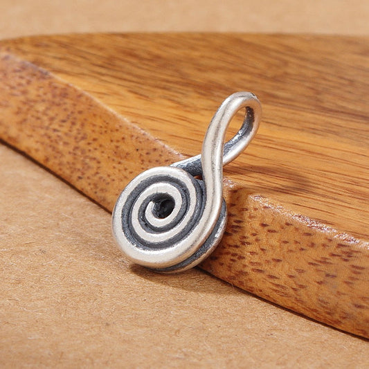 Handcrafted Spiral S925 Sterling Silver Pendant