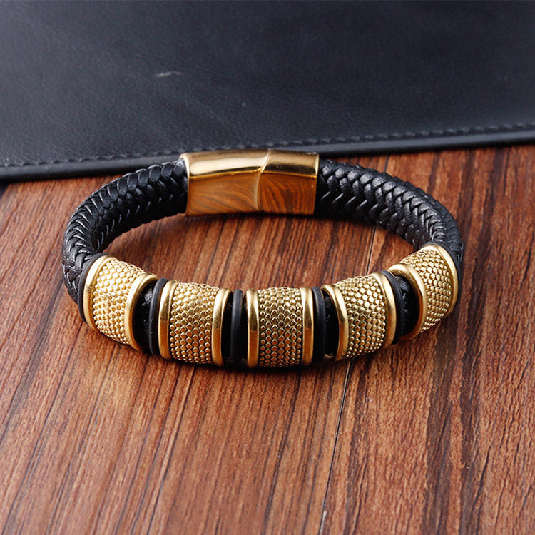 Handmade Genuine Leather Braided Bracelet for Men