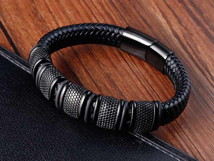 Handmade Genuine Leather Braided Bracelet for Men