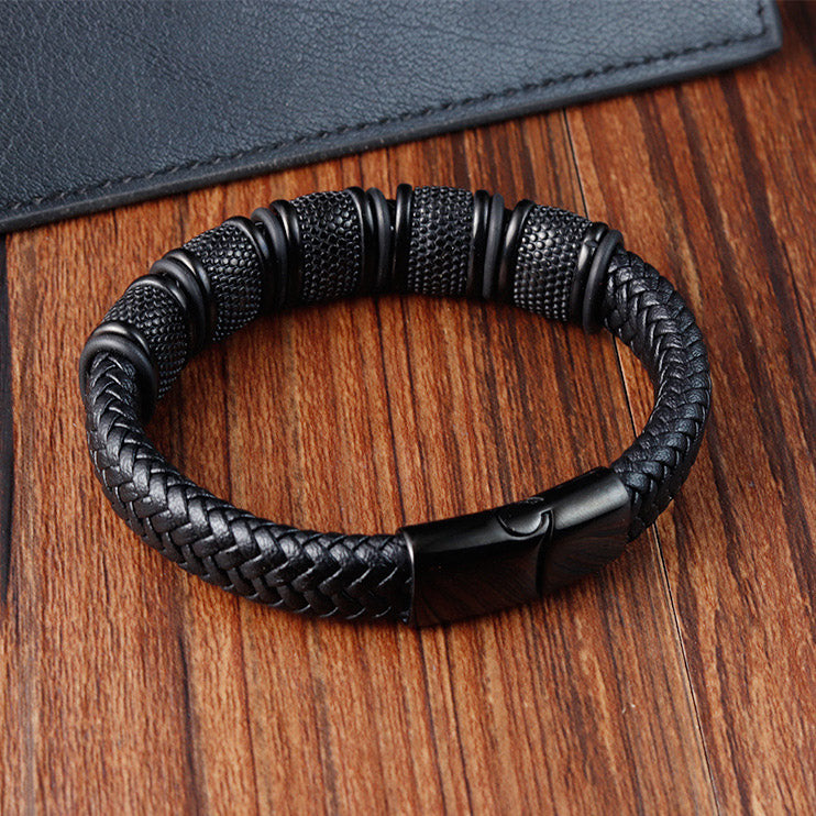 Handmade Genuine Leather Braided Bracelet for Men