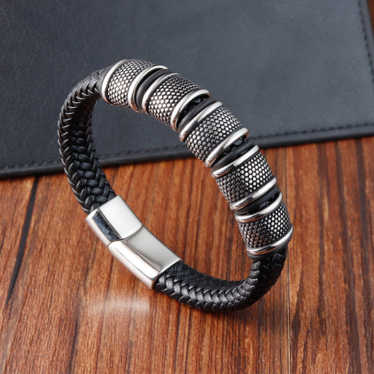 Handmade Genuine Leather Braided Bracelet for Men