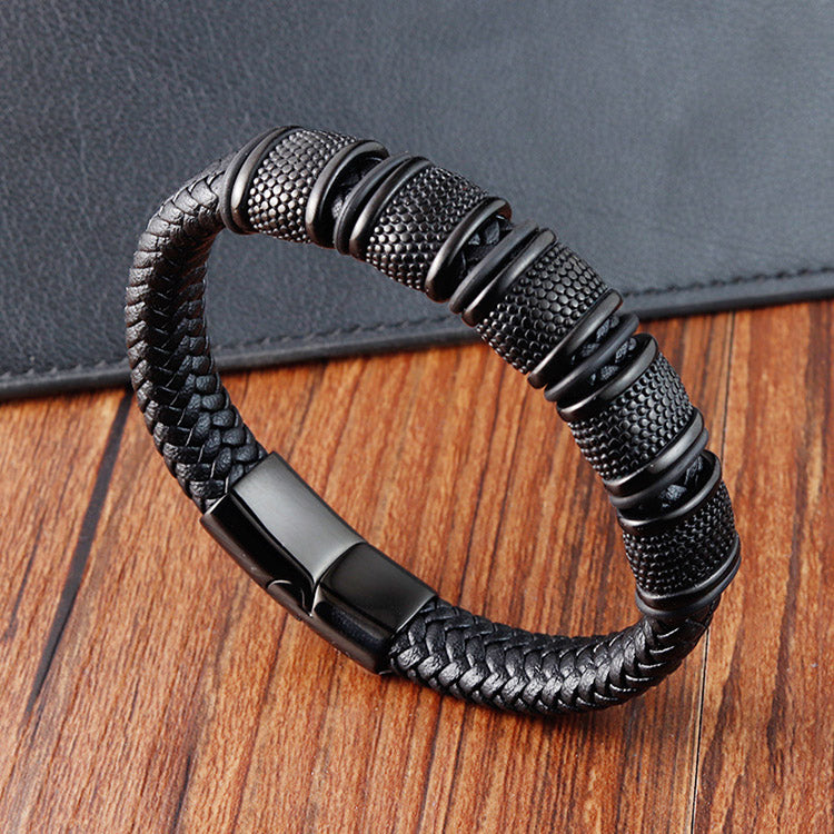 Handmade Genuine Leather Braided Bracelet for Men