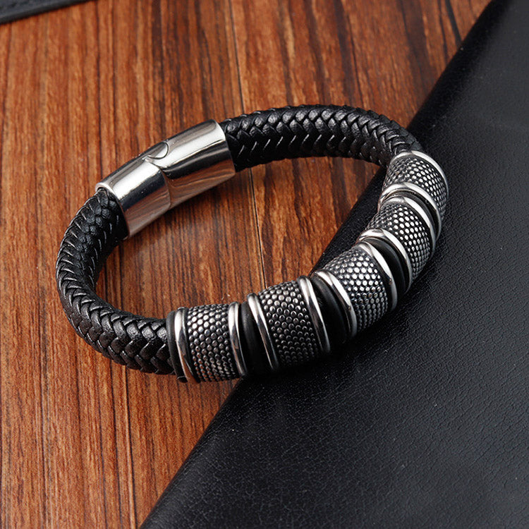 Handmade Genuine Leather Braided Bracelet for Men