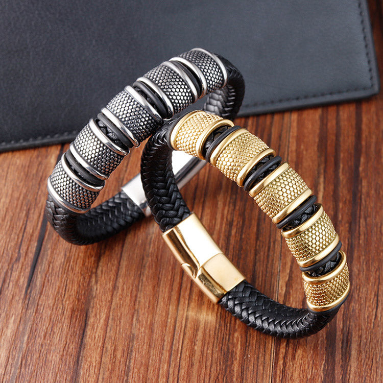 Handmade Genuine Leather Braided Bracelet for Men