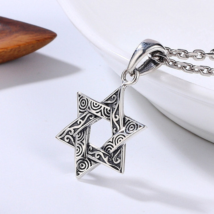 Handcrafted Hexagram S925 Sterling Silver Pendant