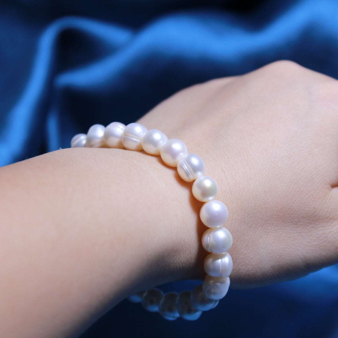 Natural Freshwater Pearls Bracelet Oval Pearls Baroque Pearls 8-9mm