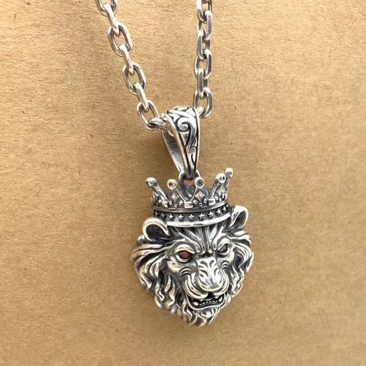 Handcrafted Lion's Head S925 Sterling Silver Pendant