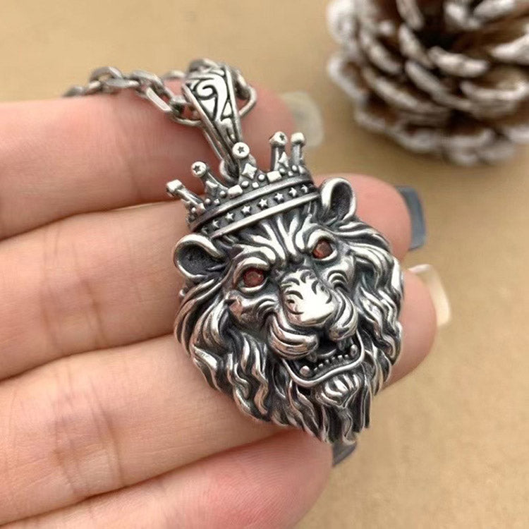 Handcrafted Lion's Head S925 Sterling Silver Pendant