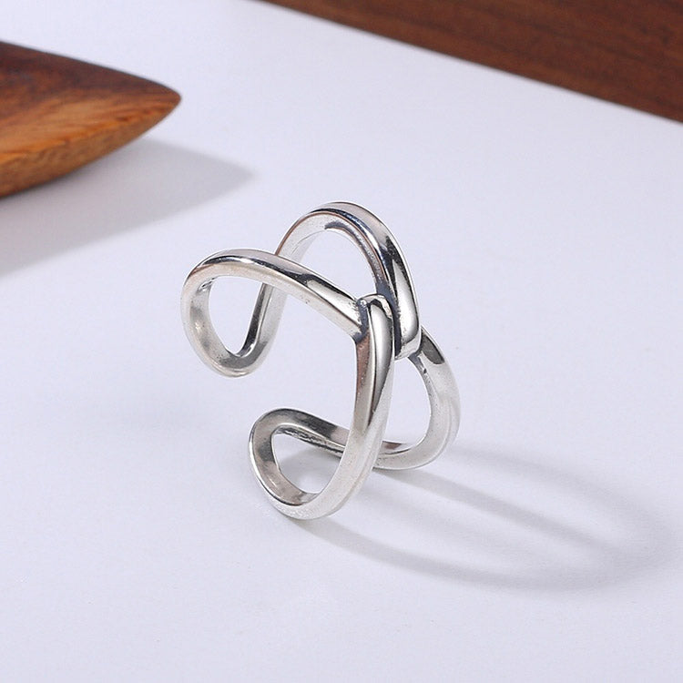 Handcrafted Twine S925 Sterling Silver Adjustable Ring