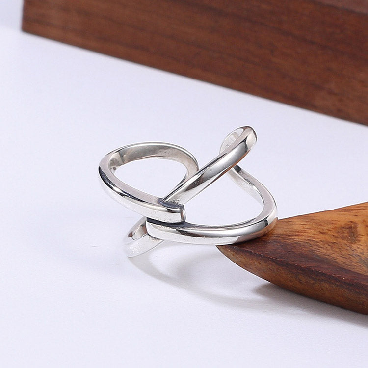 Handcrafted Twine S925 Sterling Silver Adjustable Ring