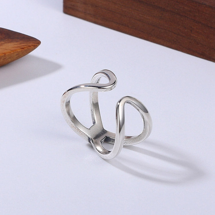 Handcrafted Twine S925 Sterling Silver Adjustable Ring