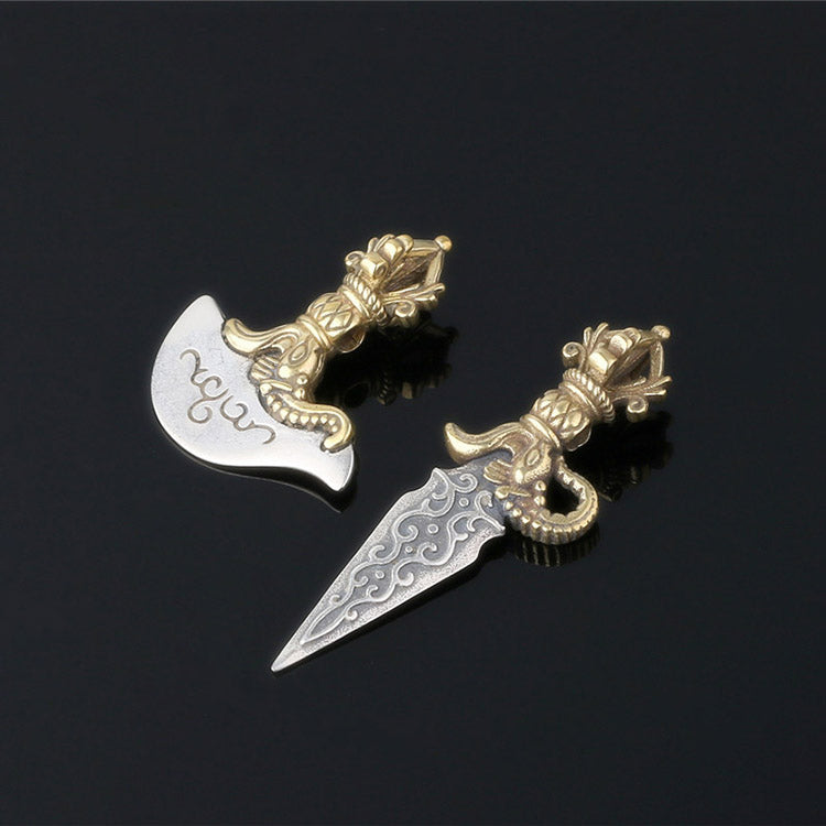 Handcrafted Warrior's Axe or  Warrior's Power of Wisdom Sword S925 Sterling Silver Pendant