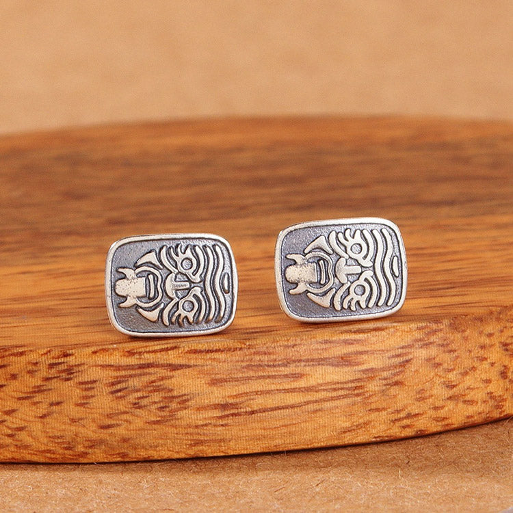 Handcrafted Zakiram S925 Sterling Silver Stud Earrings