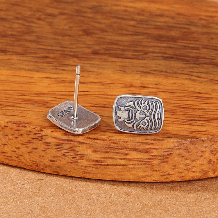 Handcrafted Zakiram S925 Sterling Silver Stud Earrings