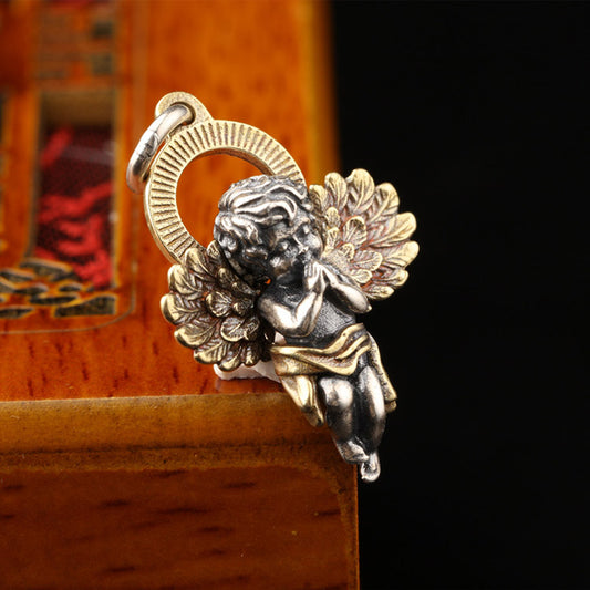 Handcrafted Cupid Angel S925 Sterling Silver Pendant