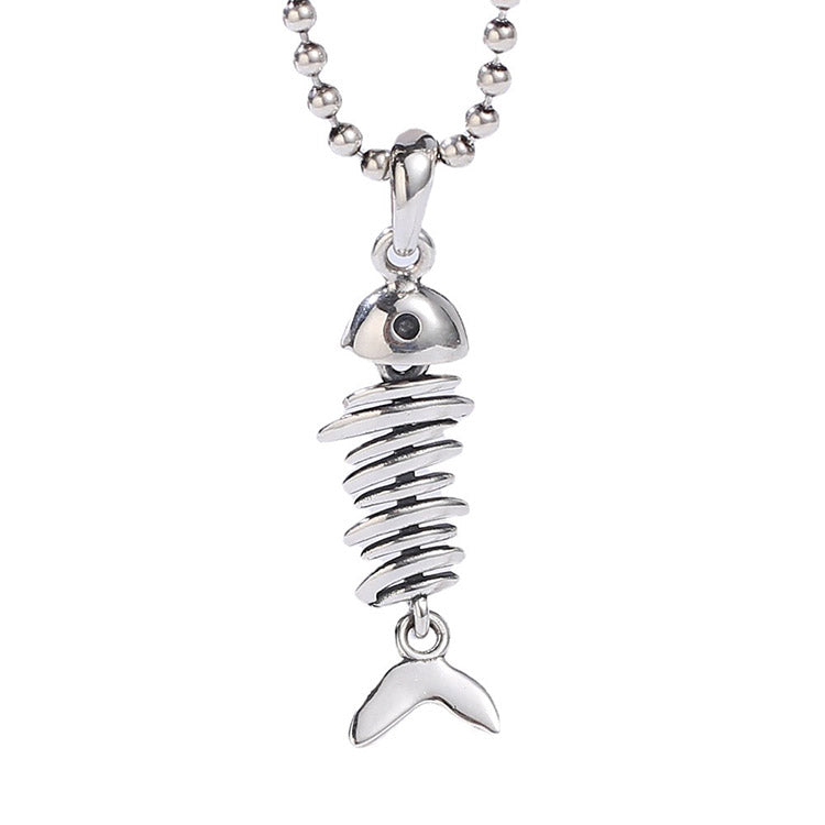 Handcrafted Fish Bone S925 Sterling Silver Pendant