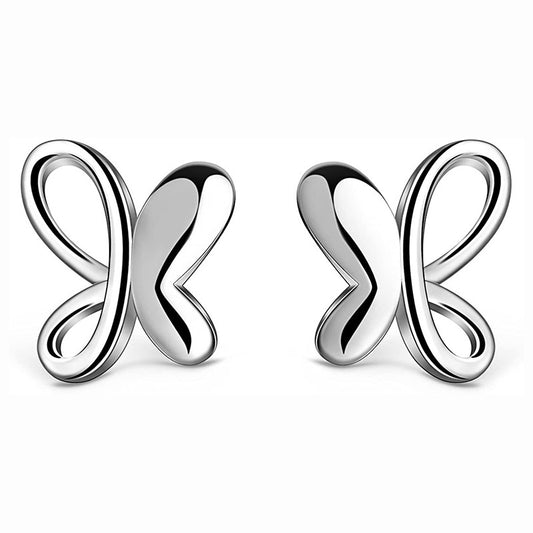 S925 Silver Earrings Girl's Earrings Butterfly Earrings Studs