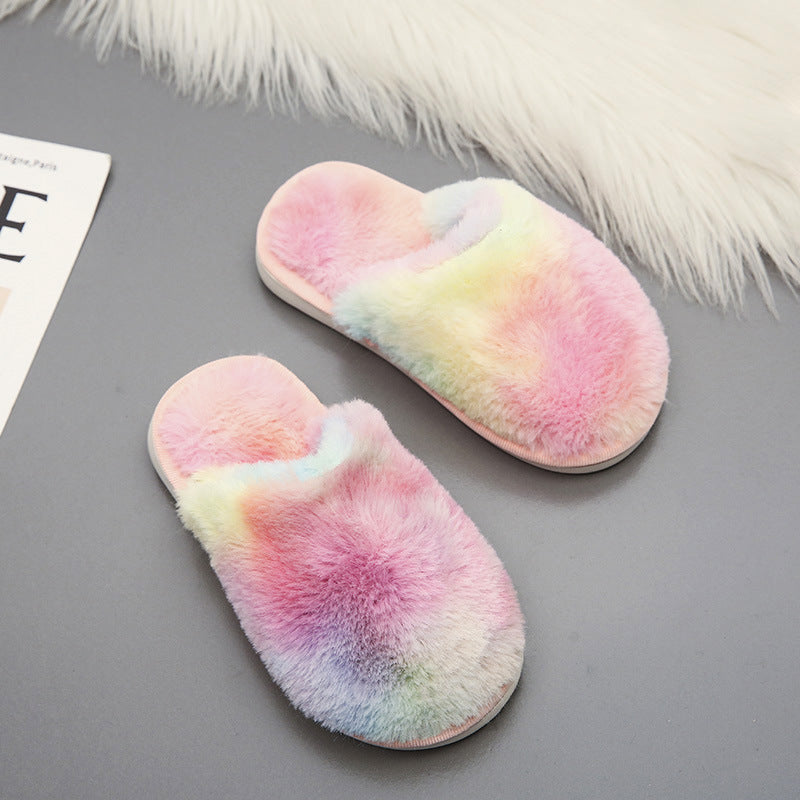 Cosy Children's Fuzzy Velvet Memory Foam Open Back Slippers