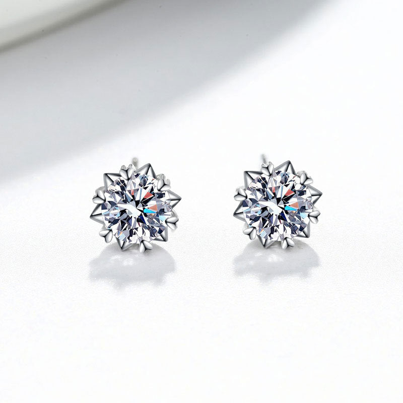 S925 Silver Sterling Women Shinny Earring Studs