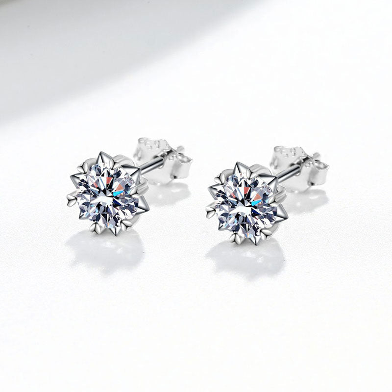 S925 Silver Sterling Women Shinny Earring Studs