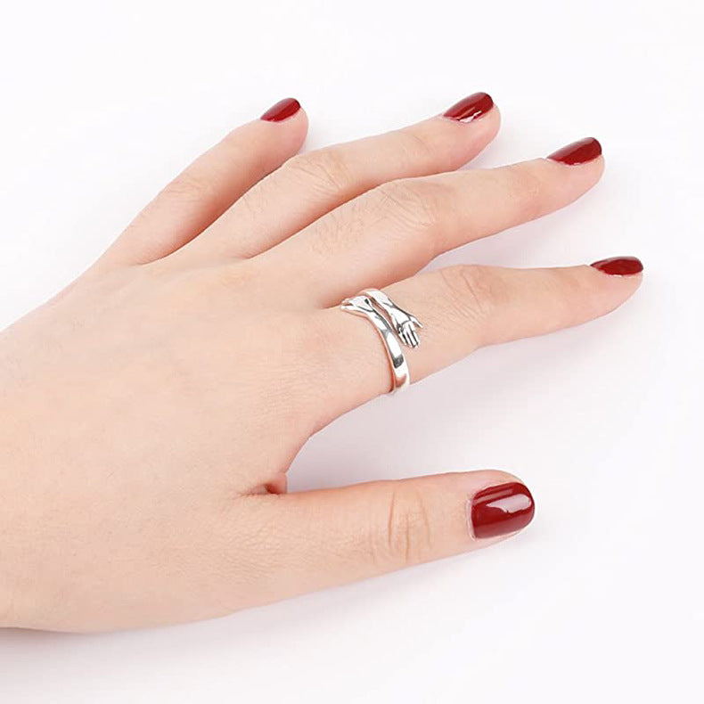 S925 Sterling Silver Hug Ring