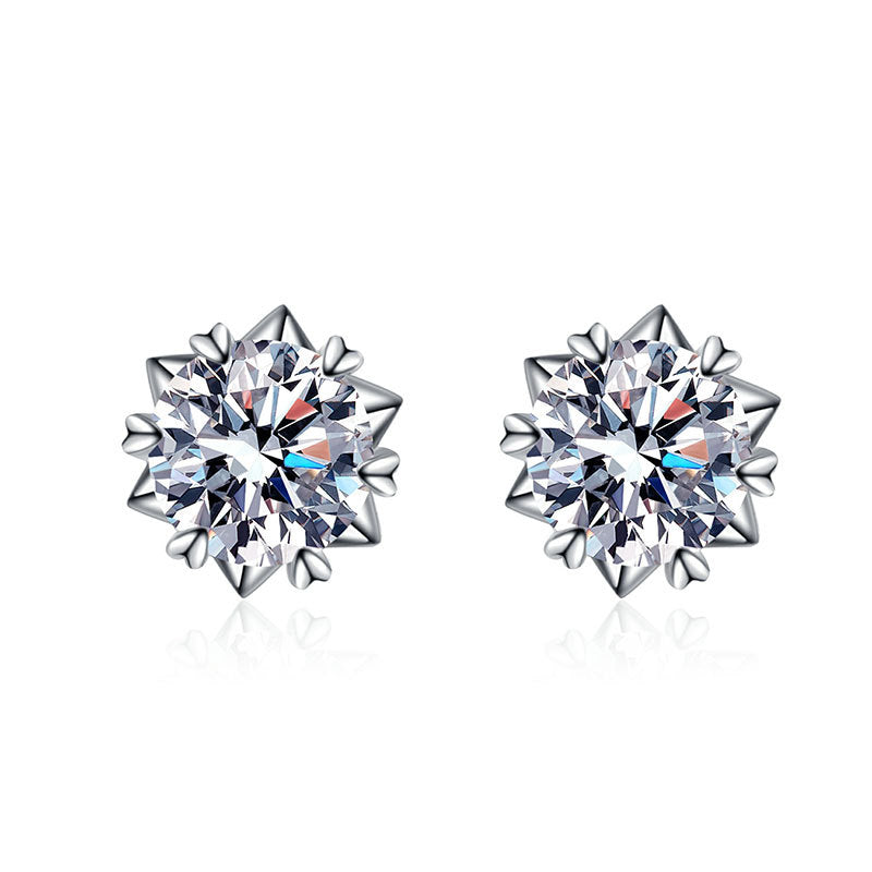 S925 Silver Sterling Women Shinny Earring Studs