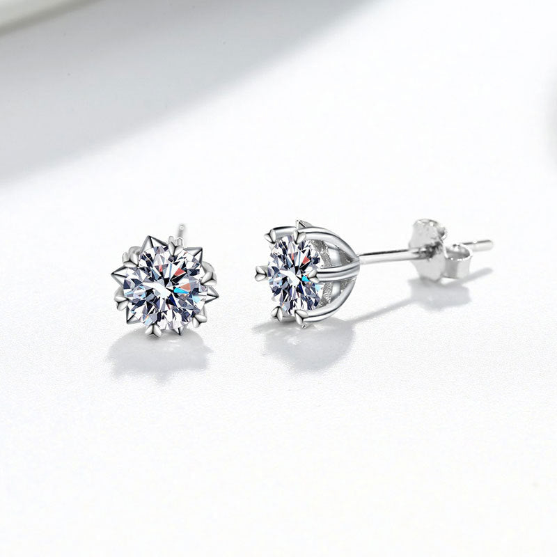 S925 Silver Sterling Women Shinny Earring Studs