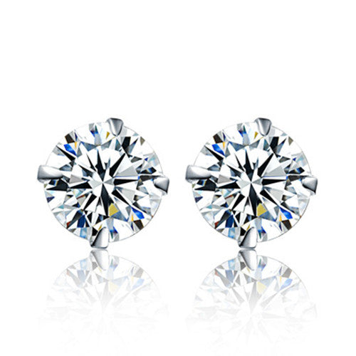 3 Pairs of S925 Silver Cubic Zircon Earrings