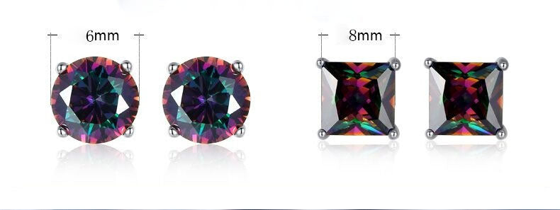 2 Pack of Unisex Rainbow Color Earrings Studs