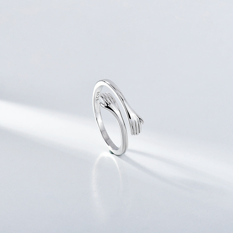 S925 Sterling Silver Hug Ring