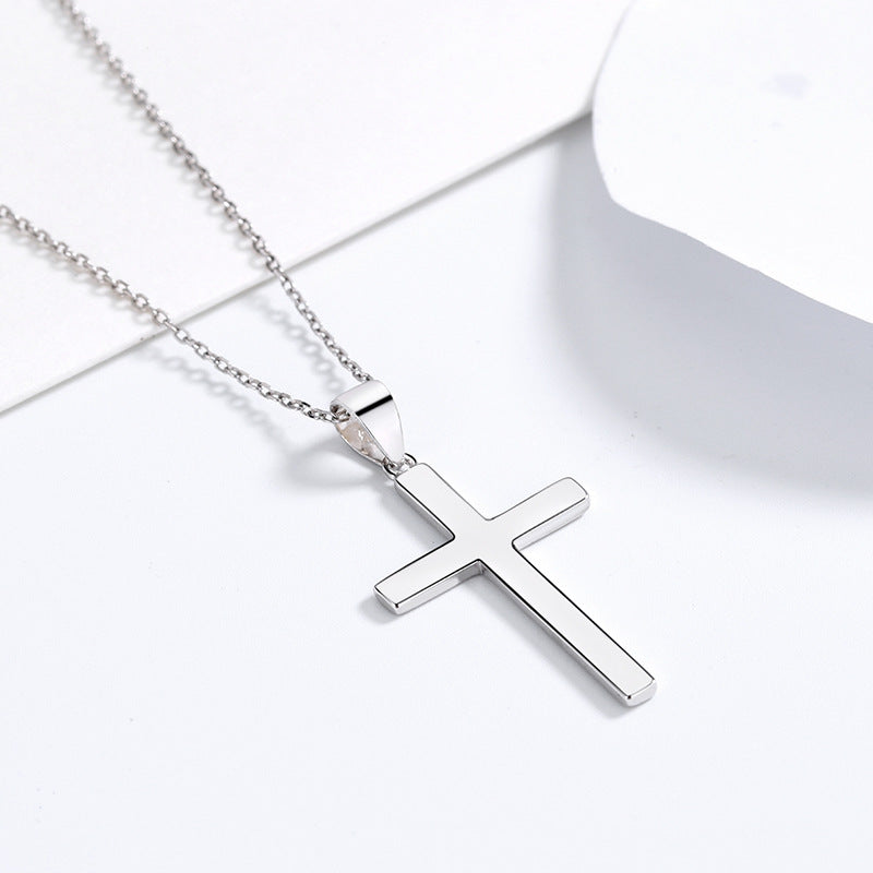 Unisex Necklace Sterling Silver Cross Pedant for Women Men Children with Pedant and Chain Necklace Set 1 Pcs