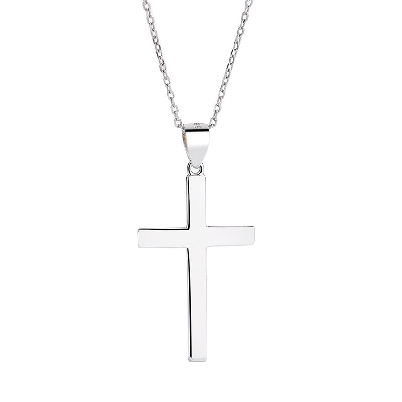 Unisex Necklace Sterling Silver Cross Pedant for Women Men Children with Pedant and Chain Necklace Set 1 Pcs